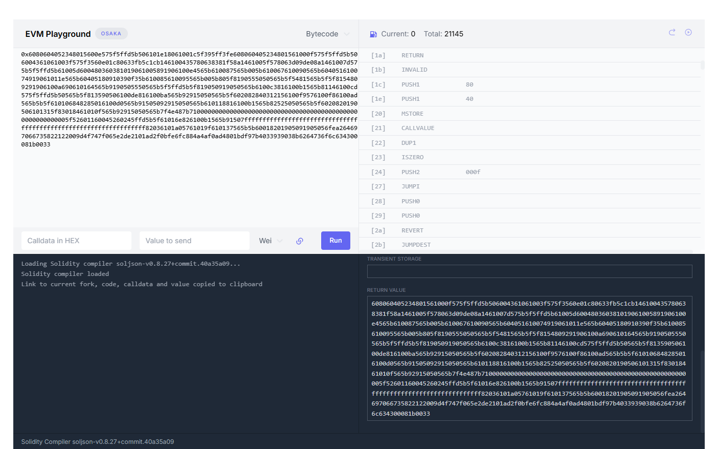 Contract creation code flow